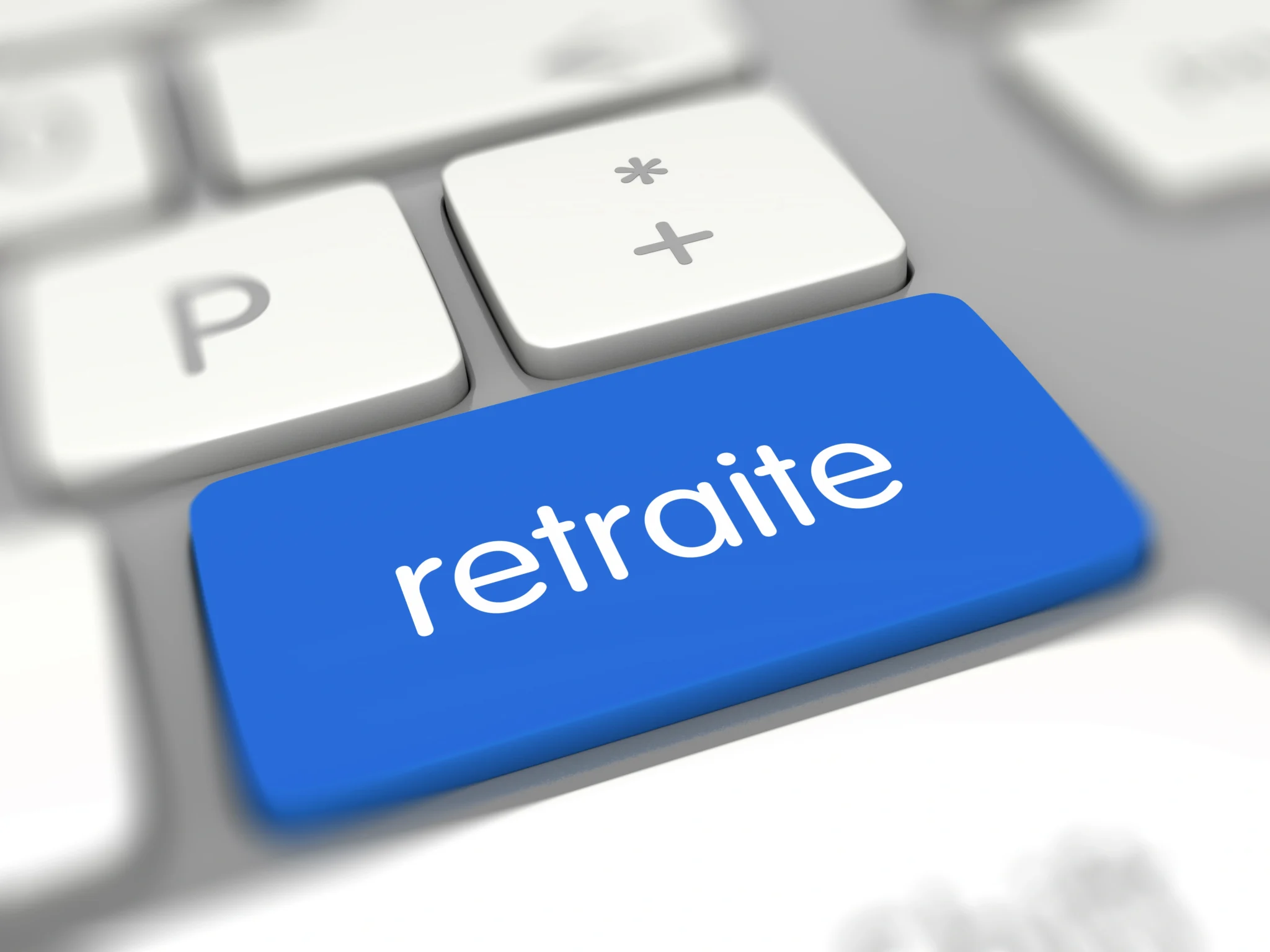 Rachat de trimestres dans le régime des professions libérales – touche Retraite sur un clavier d’ordinateur