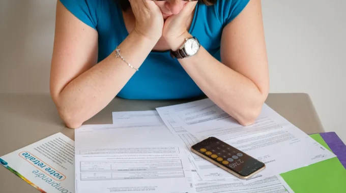 Une Future Retraitée Calcule Son épargne Avec Une Calculatrice Pour Choisir Entre Rente Viagère Et Capital